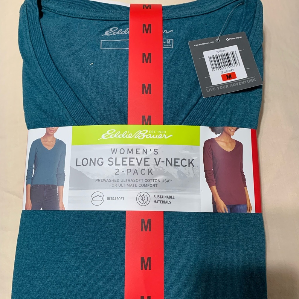 Long sleeves women v-neck T-shirts